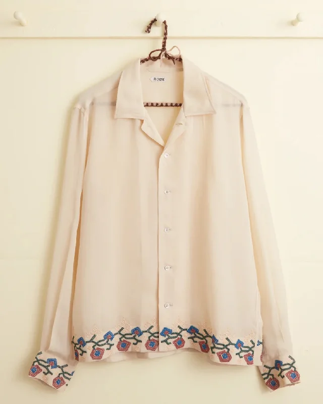 Bode Flowering Liana Long Sleeve Shirt - Cream/Multi