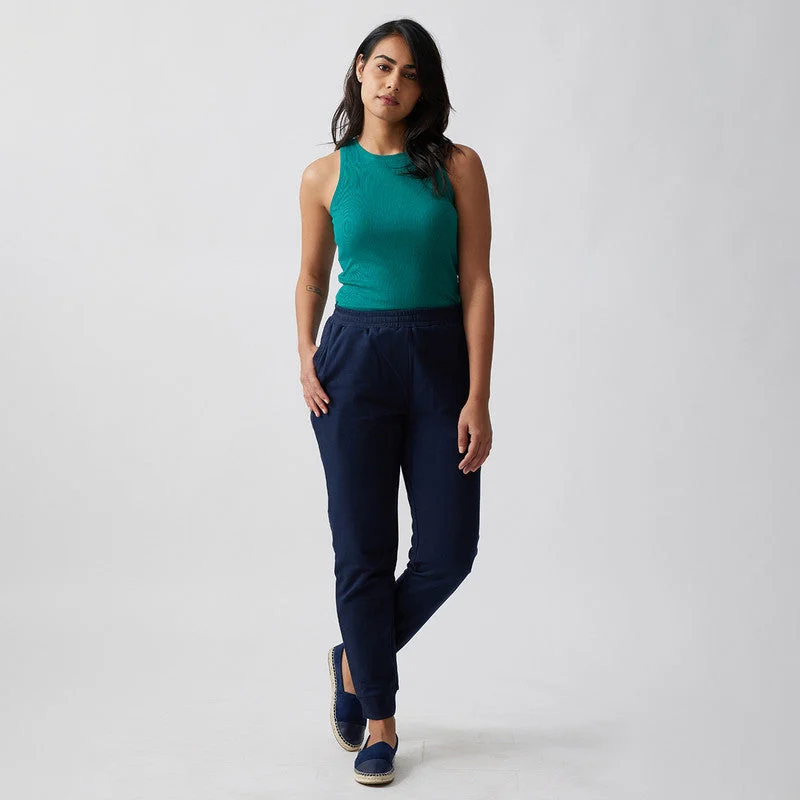 Cotton Joggers for Women | Deep Sea Blue