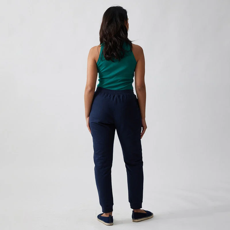 Cotton Joggers for Women | Deep Sea Blue