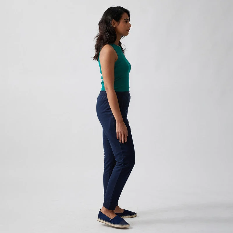 Cotton Joggers for Women | Deep Sea Blue