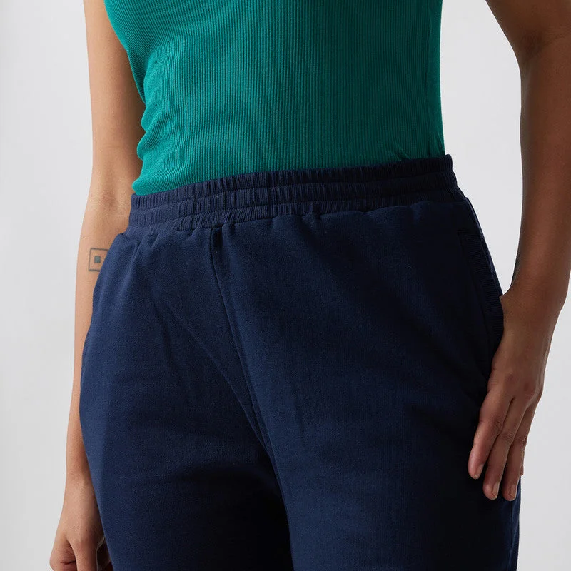 Cotton Joggers for Women | Deep Sea Blue