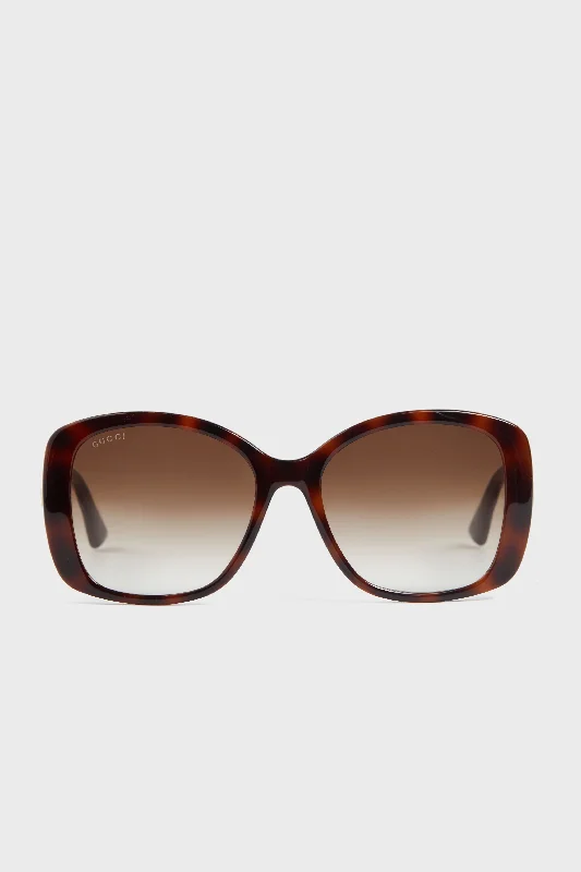 Havana Square Frame Sunglasses