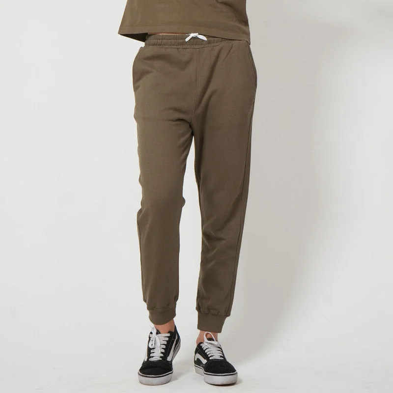 Organic Cotton Jogger Set Women | Olive | T-Shirt & Joggers