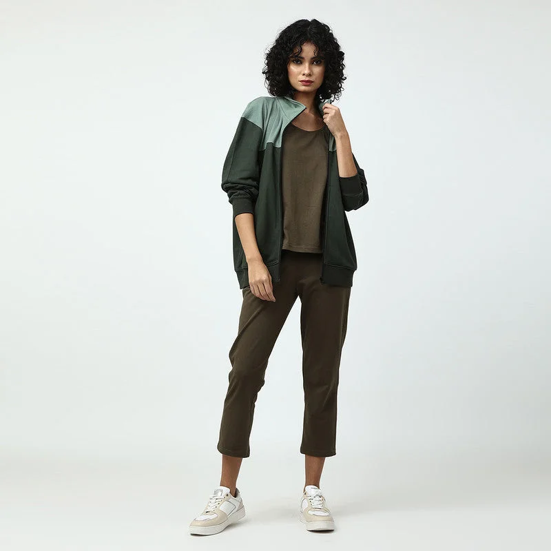 Organic Cotton Women Jogger Set | Olive Green