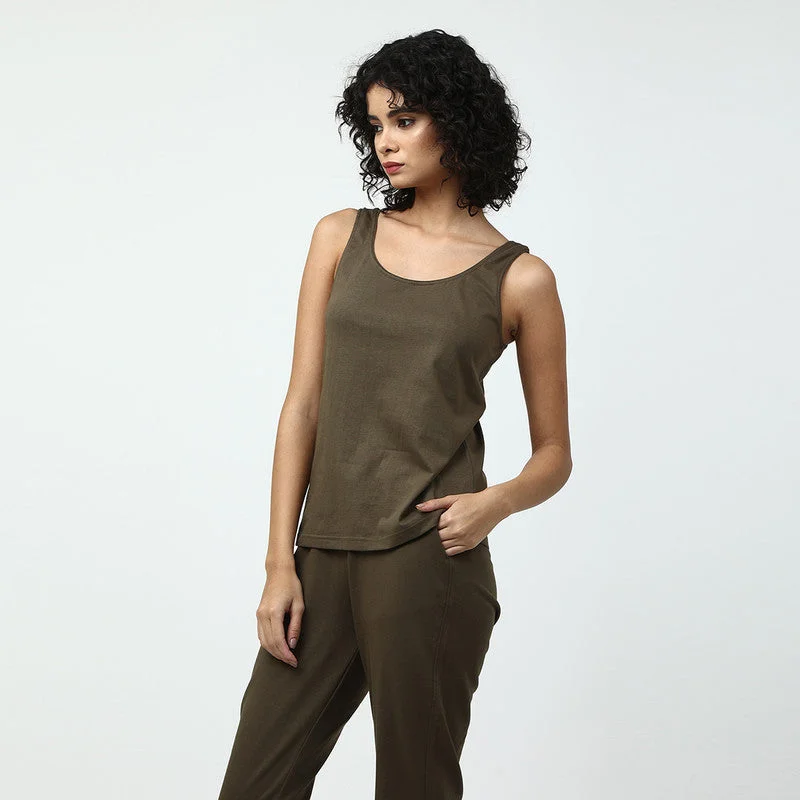 Organic Cotton Women Jogger Set | Olive Green