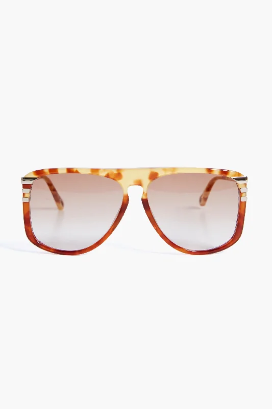 Shiny Light Havana West Sunglasses