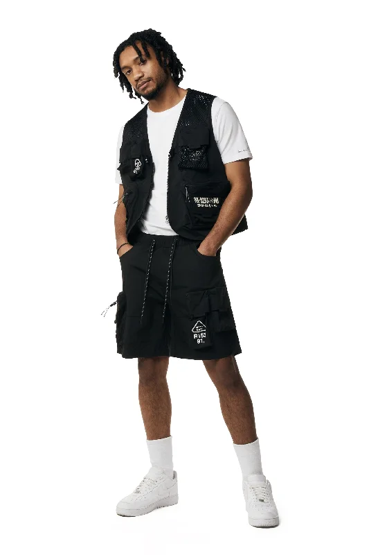 Utility Windbreaker Vest - Black