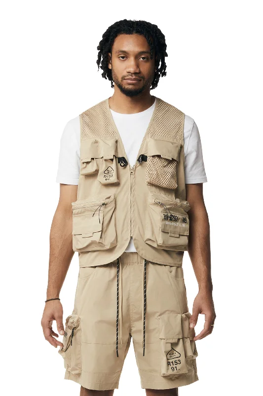 Utility Windbreaker Vest - Khaki