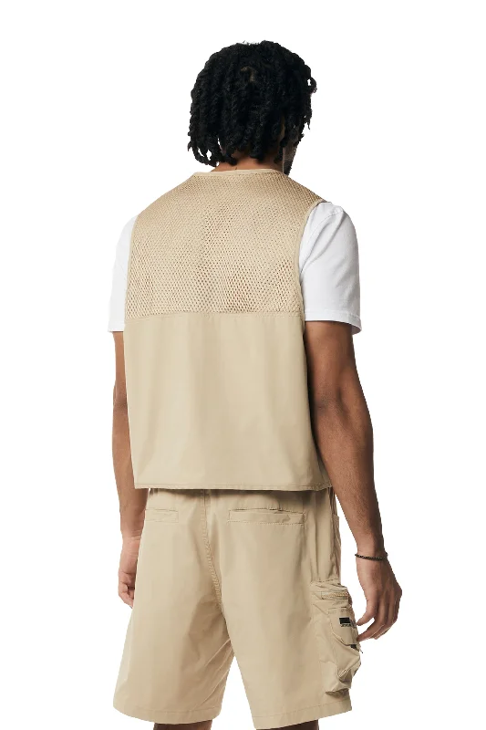 Utility Windbreaker Vest - Khaki