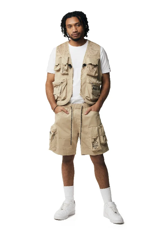 Utility Windbreaker Vest - Khaki