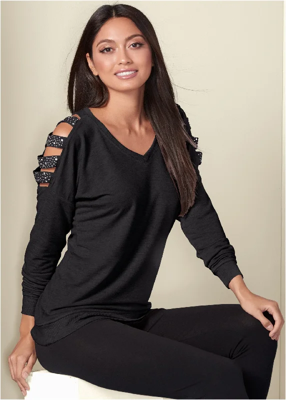 Stud embellished sweatshirt - Black