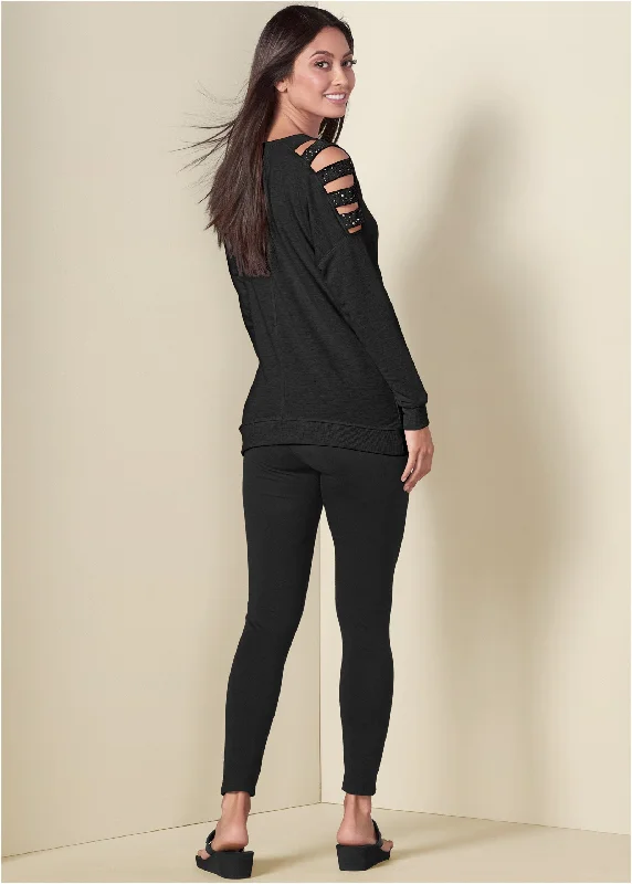 Stud embellished sweatshirt - Black