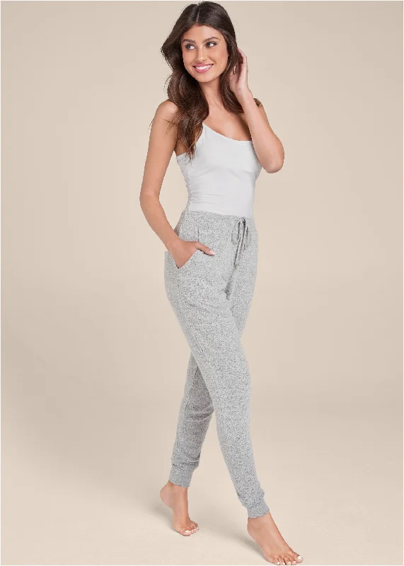 Cozy Hacci lounge joggers - Heather Grey