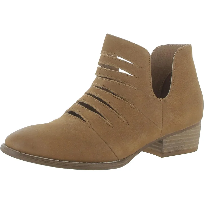 Womens Cut -Outs Leather Booties