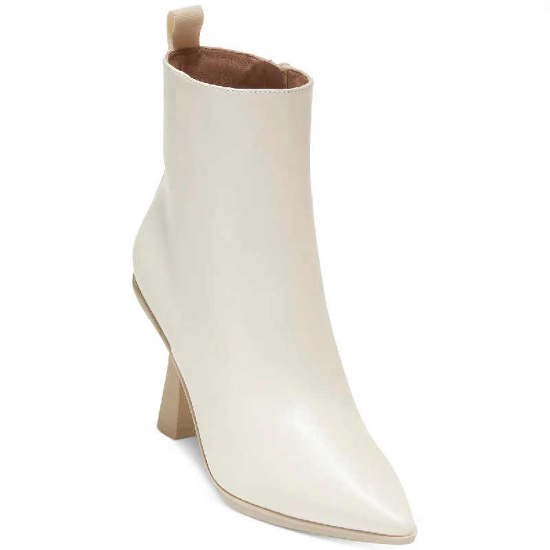 Womens Leather Pointed Toe Booties