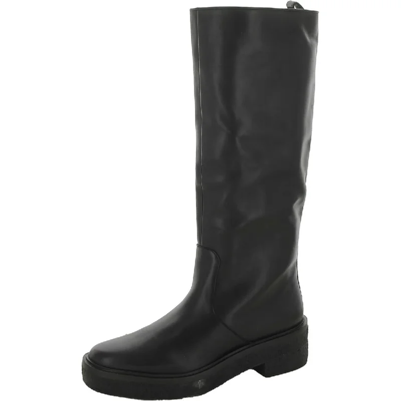 Womens Pull on Block Heel Knee-High Boots