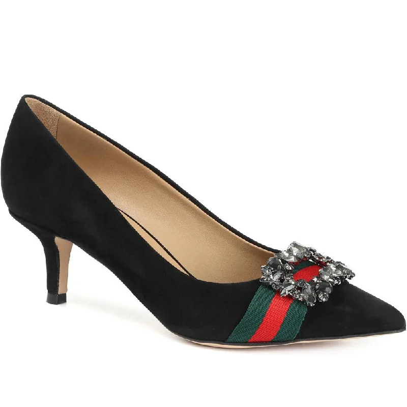 Embellished Suede Court Shoe - POLET30502 / 317 190