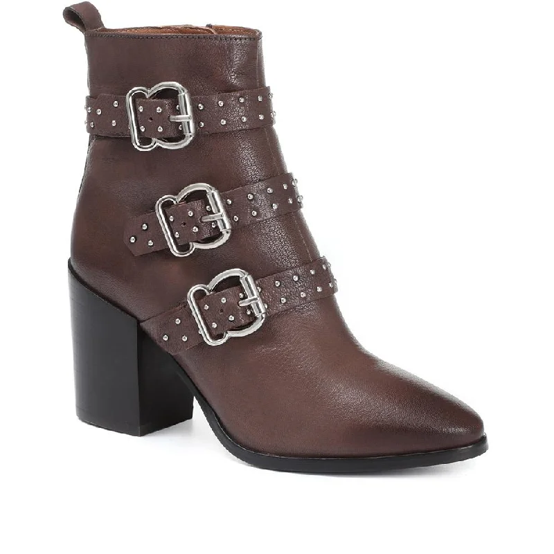 Heeled Leather Ankle Boot - GUP30504 / 317 048