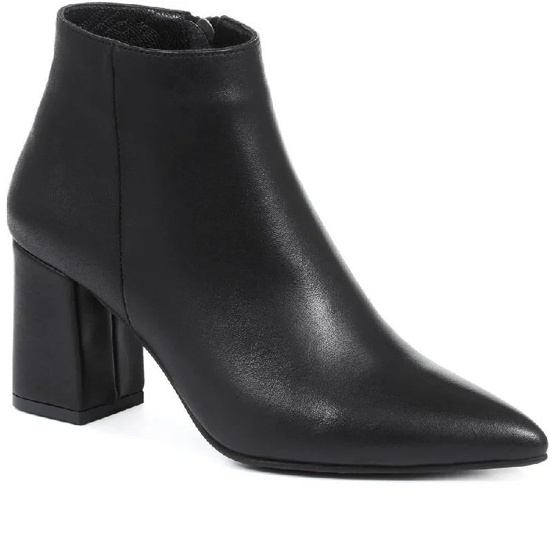 Heeled Leather Ankle Boots - LENZI30503 / 317 862