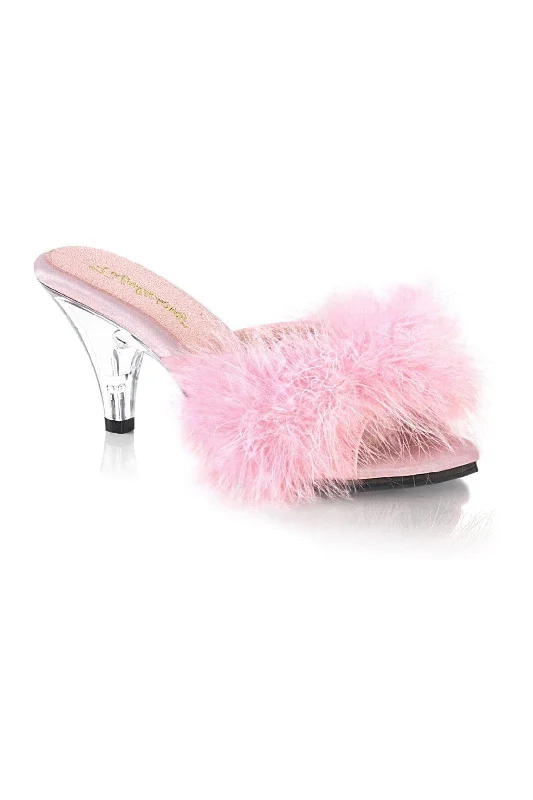 BELLE-301F Slide | Pink Faux Leather