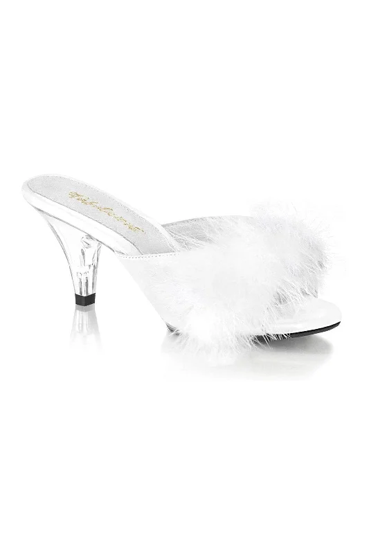 BELLE-301F Slide | White Faux Leather