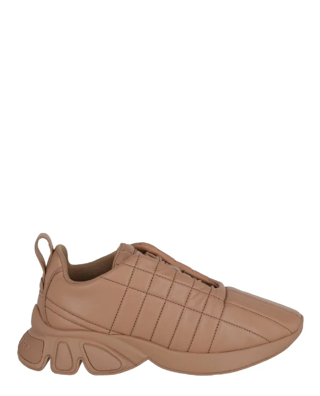 Burberry Womens Quilted Leather Sneakers