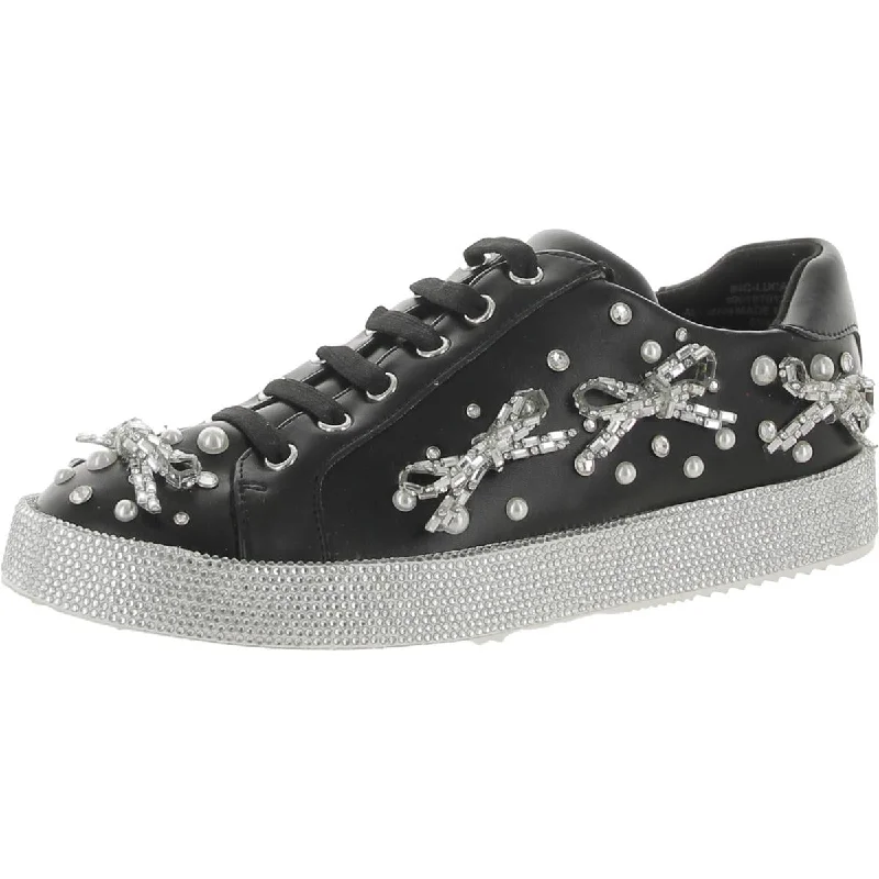 Womens Faux Leather Embellished Casual And Fashion Sneakers