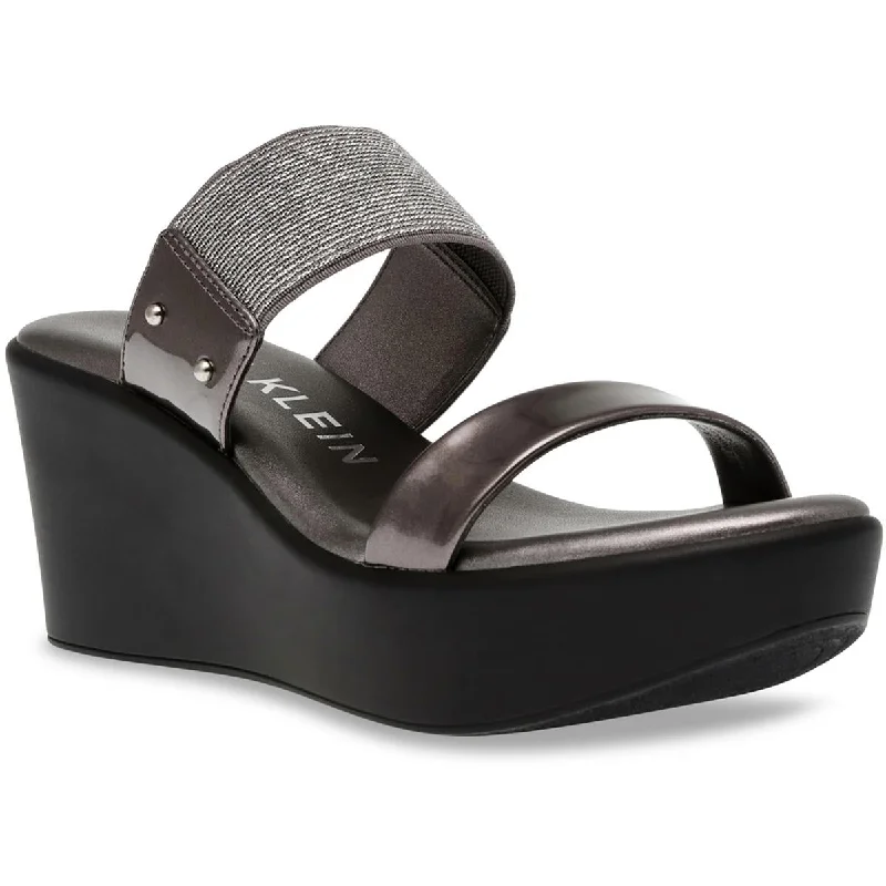 Parker Womens Patent Wedge Sandals