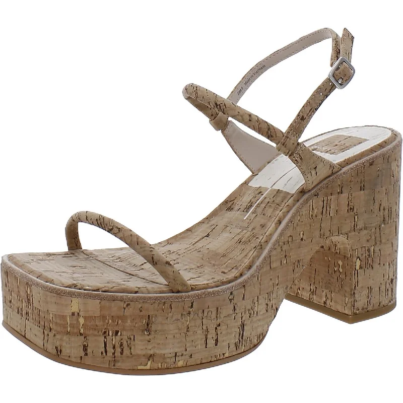 Womens Faux Leather Wedge Sandals