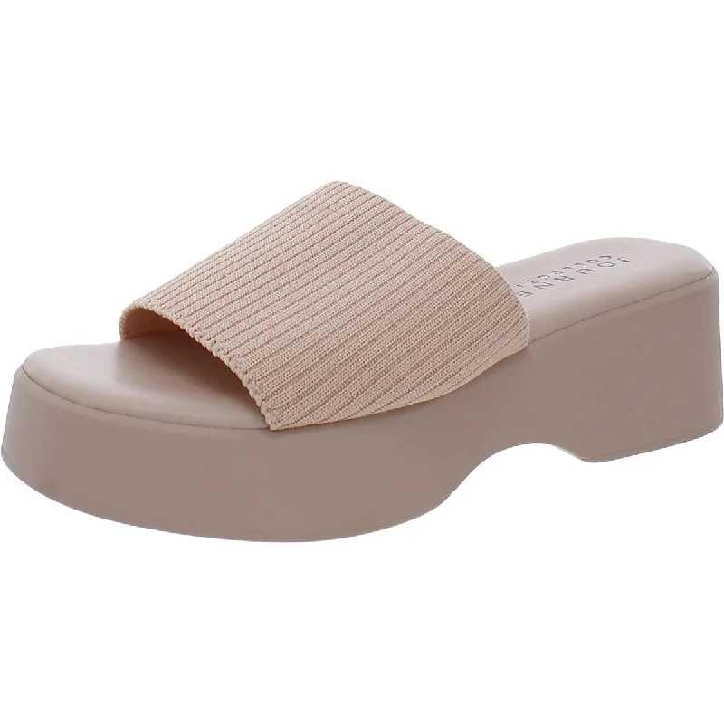 Womens Woven Platform Slide Sandals