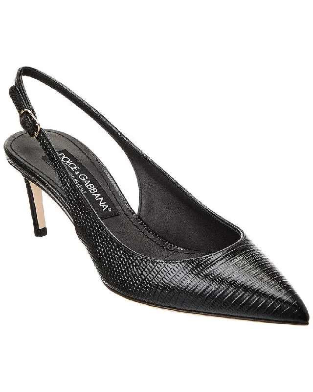 Dolce & Gabbana Dg Logo Leather Slingback Pump