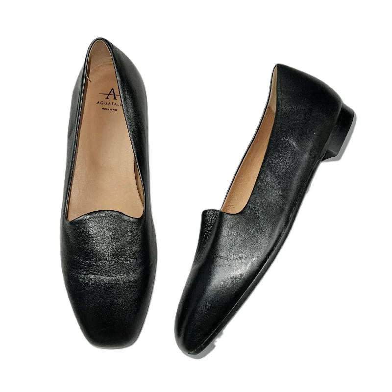 Black Shoes Flats By Aquatalia, Size: 8