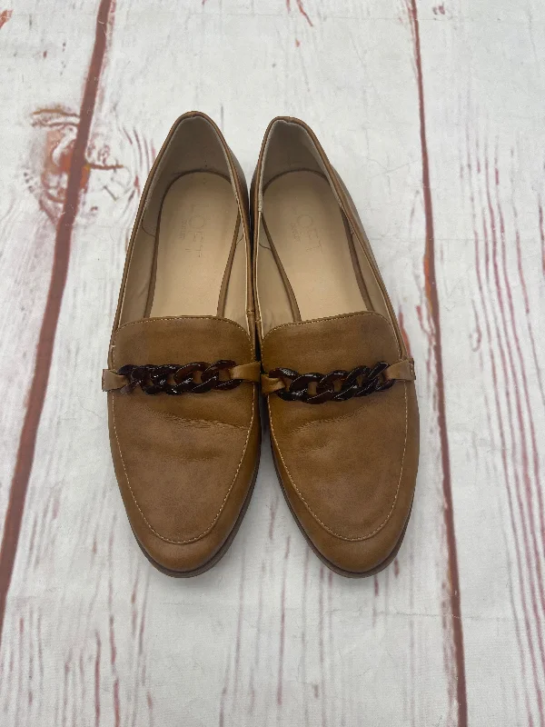 Brown Shoes Flats Loafer Oxford Loft O, Size 8