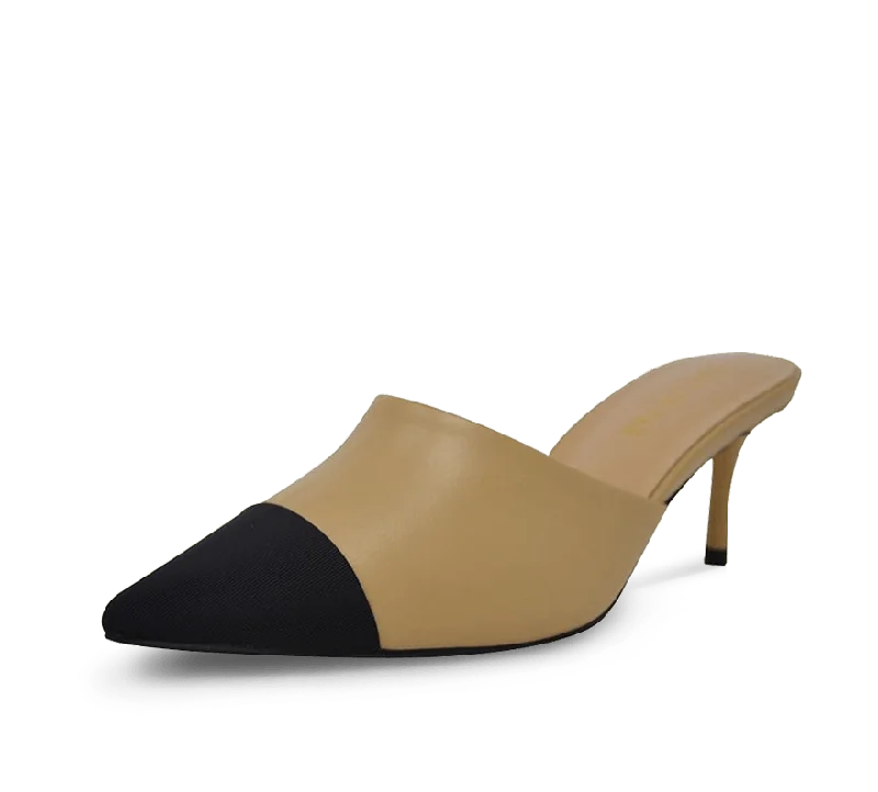 Debra Two Tone Kitten Heel Mules