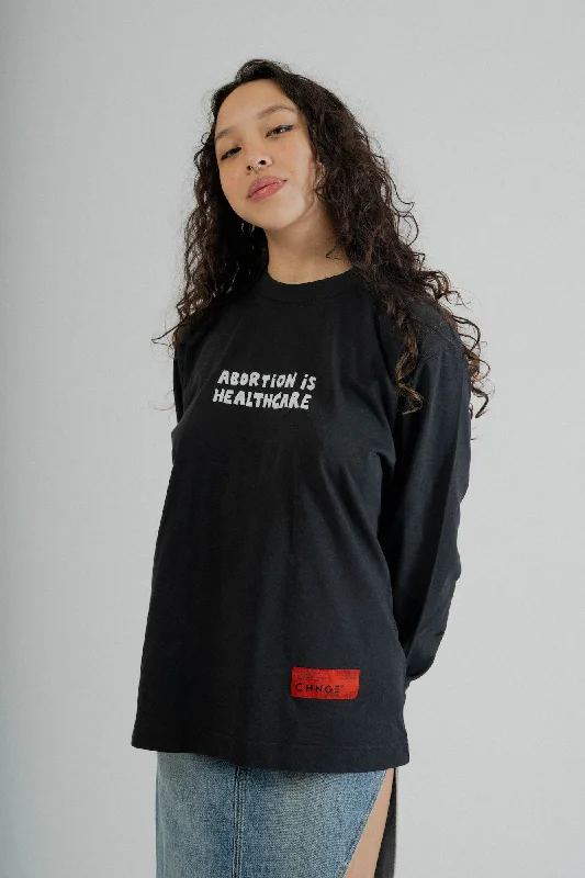 Abortion = Healthcare Cuffed L/S (Black)