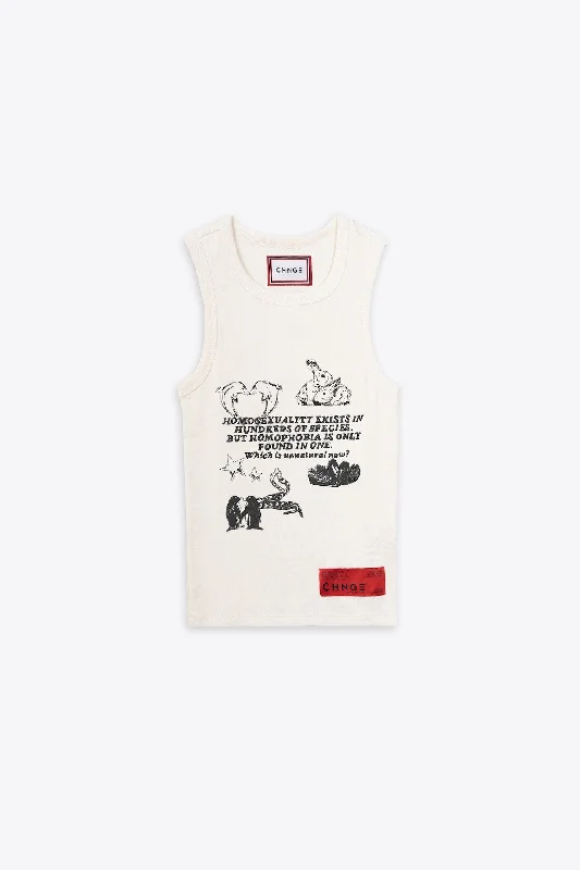 Homosexuality is Natural Racer Tank (Chalk)