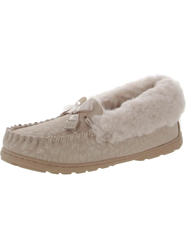 Indio Exotic Womens Suede Glitter Moccasin Slippers