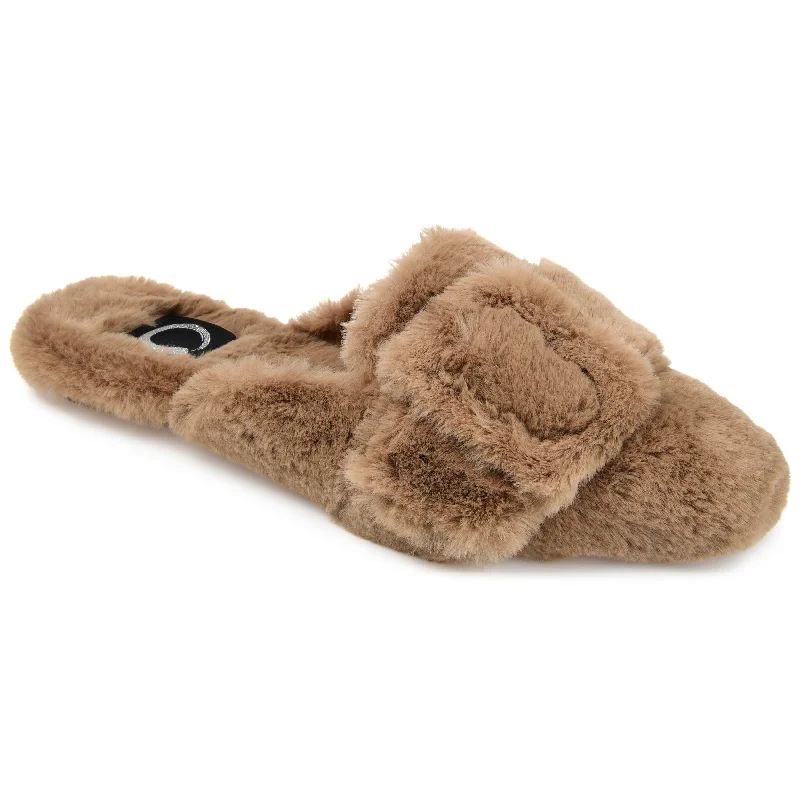 Journee Collection Women's Faux Fur Eara Slipper