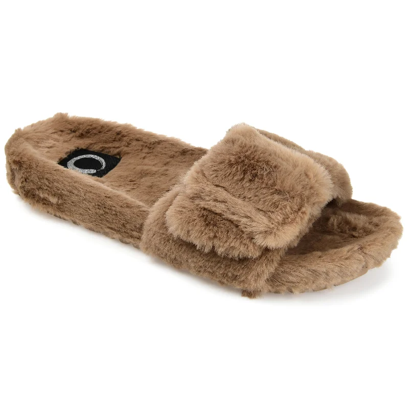 Journee Collection Women's Faux Fur Shadow Slipper