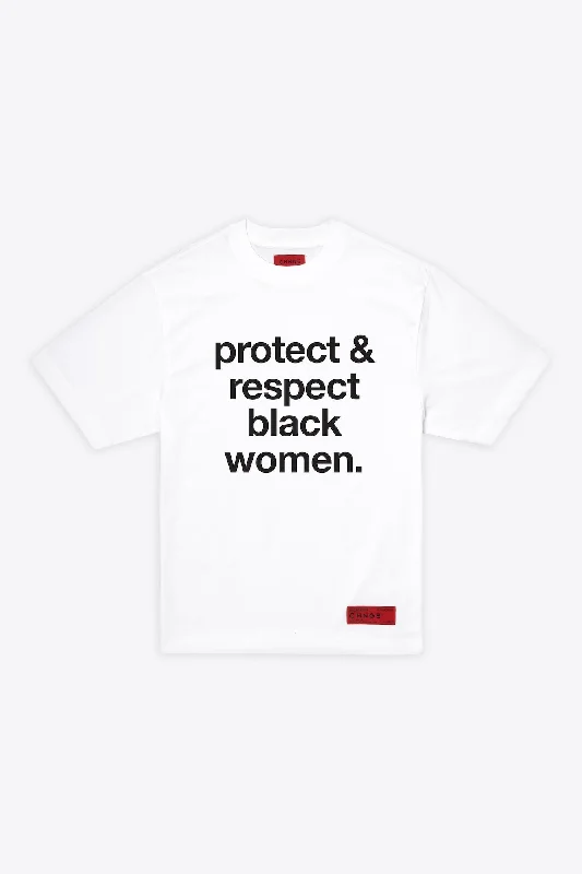 Protect and Respect Black Women S/S Basic Tee (White)