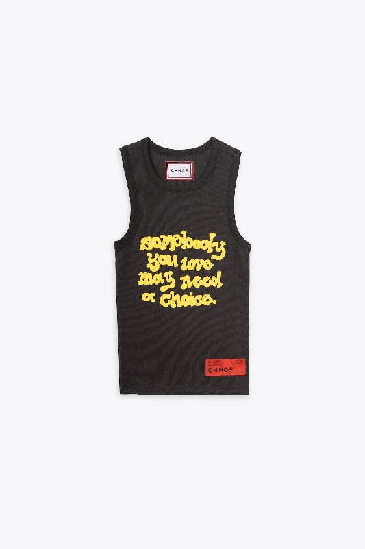 Somebody You Love Ribbed Racer Tank (Black)