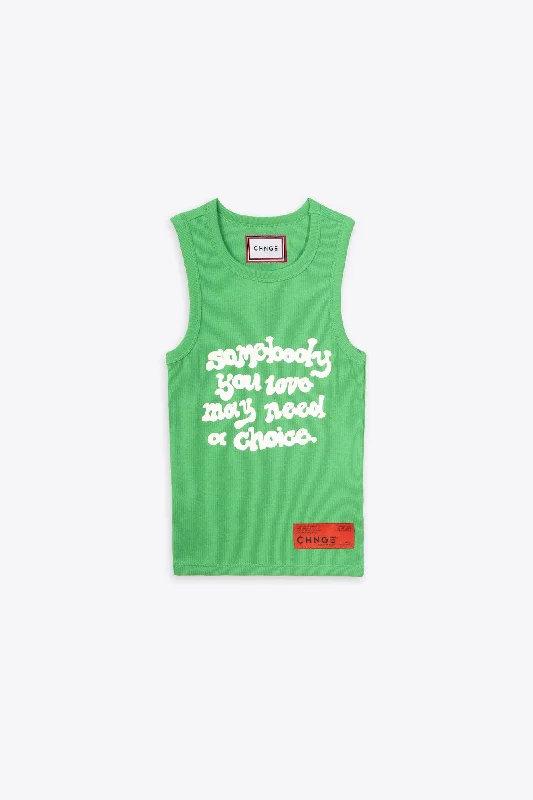 Somebody You Love Ribbed Racer Tank (Green)