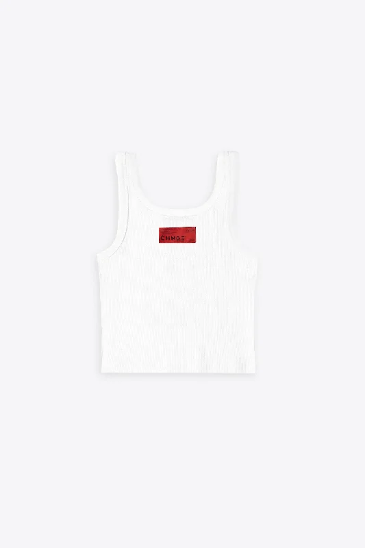 WDOYS Cropped Rib Tank (white)